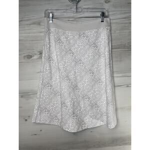 Fresh Produce Skirt Womens Small White Gray Patterned Pull On Made in USA